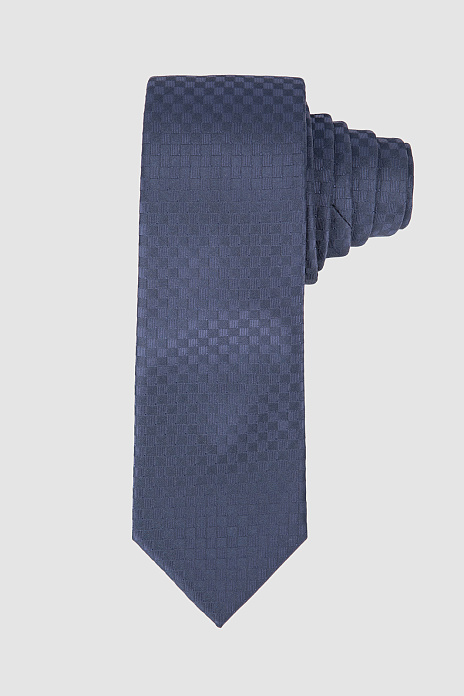 Синий галстук с узором из микрофибры, цвет Синий темный