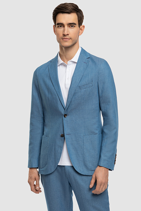 Голубой пиджак из лиоцелла и льна, лимитированная коллекция, цвет Голубой