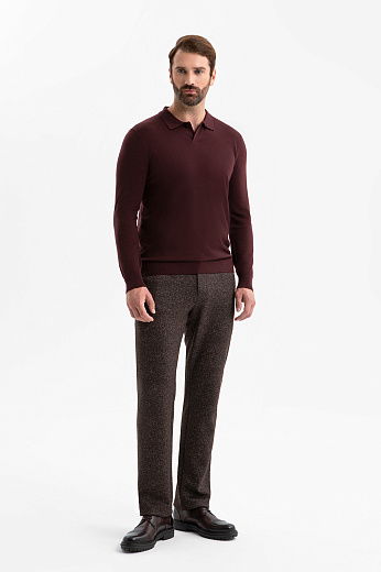 Брюки на кулиске с эффектом меланжа