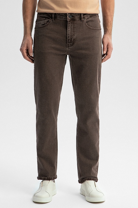 Джинсы прямого силуэта, цвет Коричневый