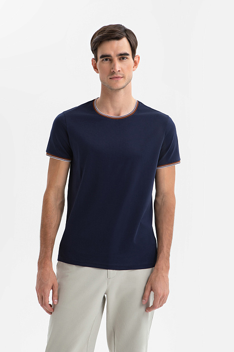 Футболка из мерсеризованного хлопка, цвет Синий темный