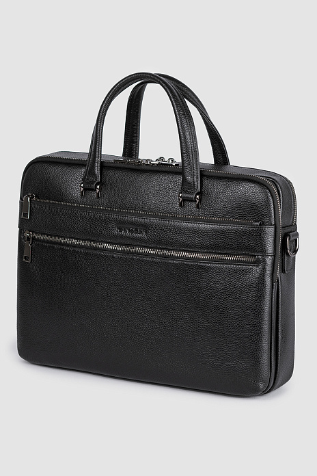 Портфель из натуральной кожи, цвет Черный