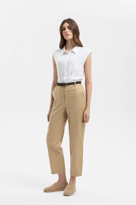 Брюки из хлопка, цвет Бежевый