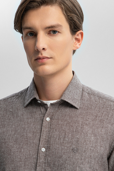 Сорочка из австрийской ткани Getzner, цвет Коричневый