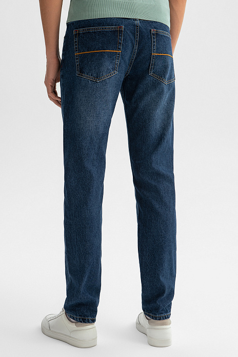 Джинсы прямого силуэта, цвет Голубой темный