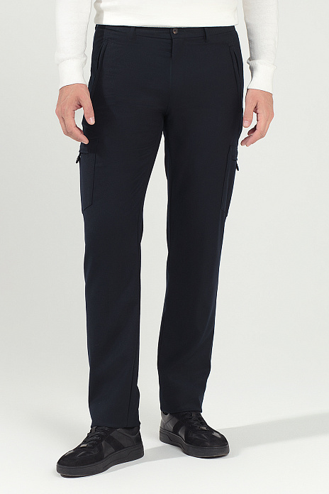 Брюки карго из шерсти, лимитированная коллекция, цвет Синий темный