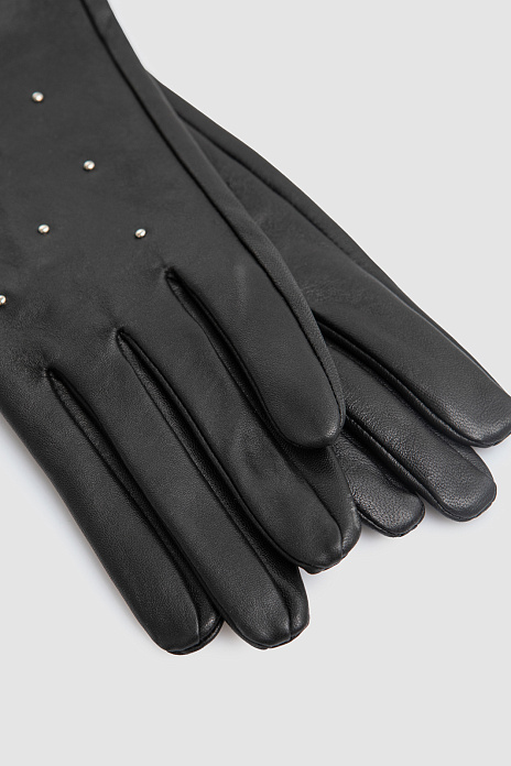 Перчатки из натуральной кожи, цвет Черный