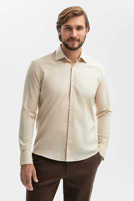 Сорочка из хлопка и льна Monti, цвет Бежевый