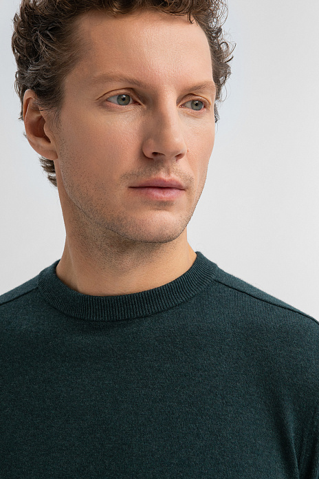 Джемпер из хлопка и кашемира, цвет Зеленый