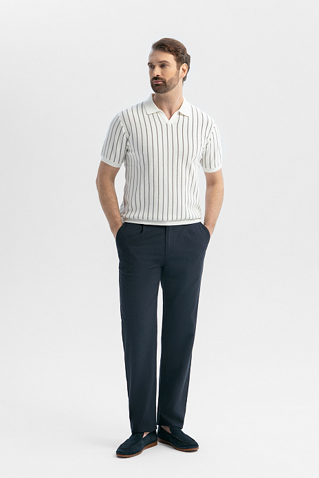 Брюки из хлопка, цвет Голубой темный