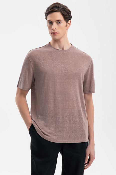 Футболка изо льна, цвет Коричневый