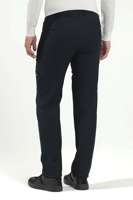 Брюки карго из шерсти, лимитированная коллекция, цвет Синий темный