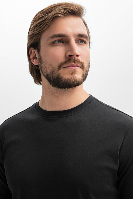 Лонгслив из хлопка, цвет Черный