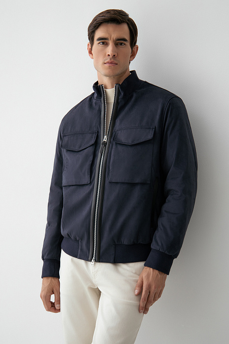 Куртка из алькантары, лимитированная коллекция, цвет Синий темный