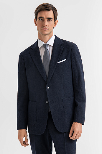 Пиджак из шерсти с водоотталкивающей обработкой, устойчивый к сминанию