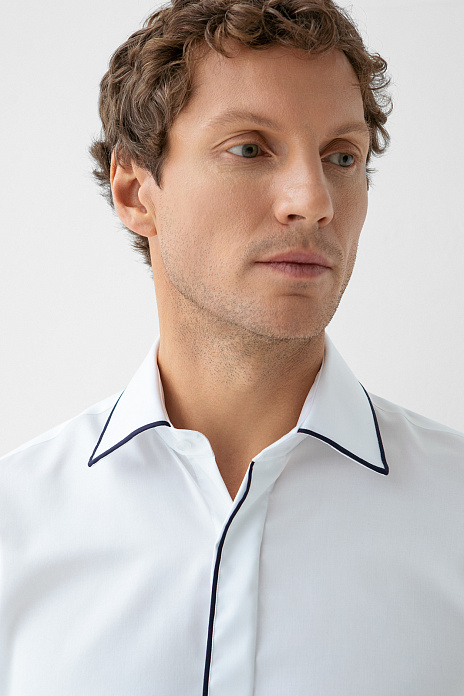 Сорочка из австрийской хлопковой ткани Getzner, легкая в уходе, цвет Белый