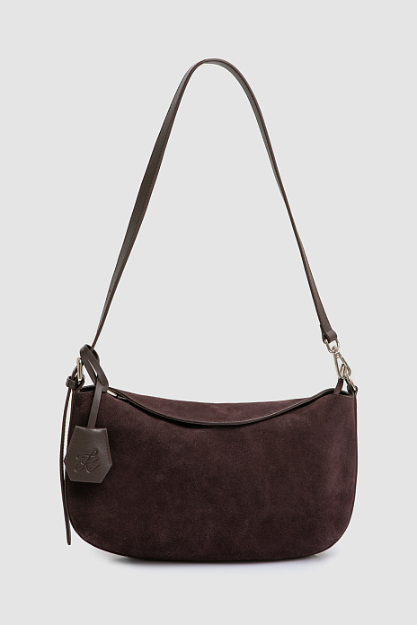 Сумка из натуральной замши и кожи, цвет Коричневый