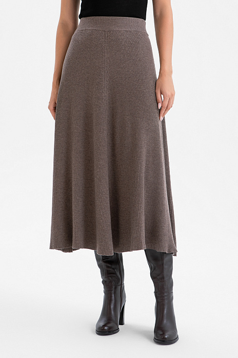 Юбка из шерсти и кашемира, цвет Мокко
