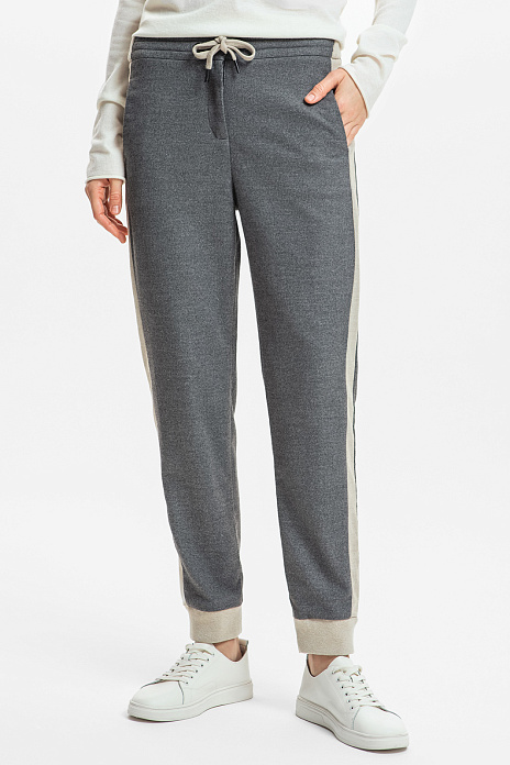 Джоггеры с лампасами, цвет Серый