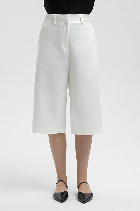 Шорты из хлопка и тенсела, цвет Белый