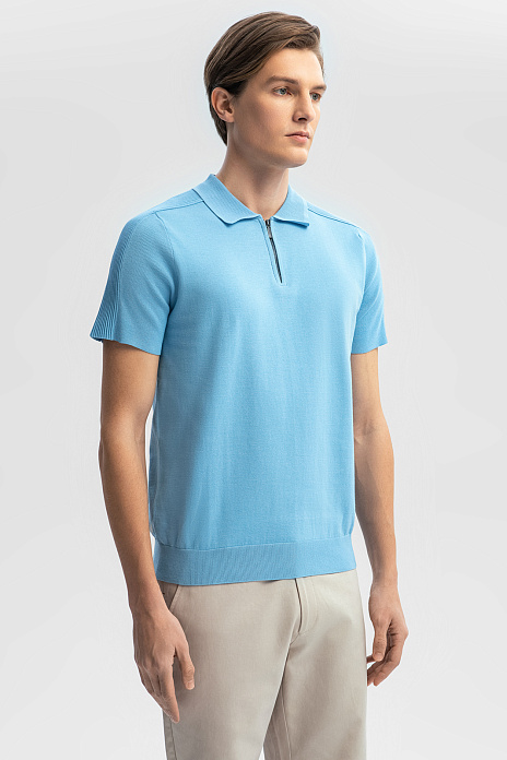Поло из хлопка Пима, цвет Голубой светлый