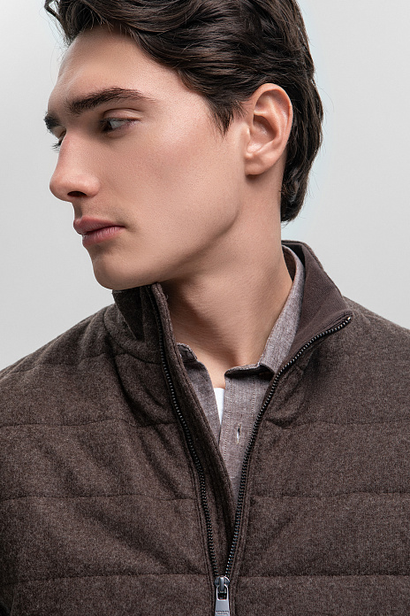 Стеганый жилет из смесовой шерсти, цвет Коричневый