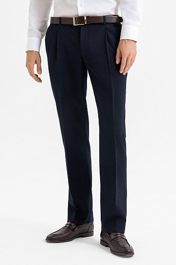 Брюки из шерсти с водоотталкивающей обработкой, устойчивые к сминанию