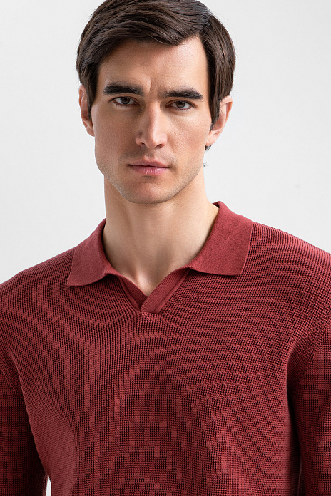 Поло из хлопка, цвет Гранатовый