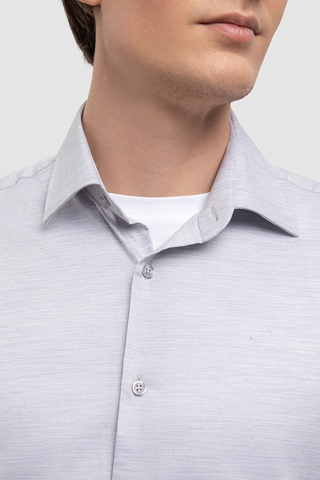 Сорочка из итальянской хлопковой ткани Monti, цвет Серый