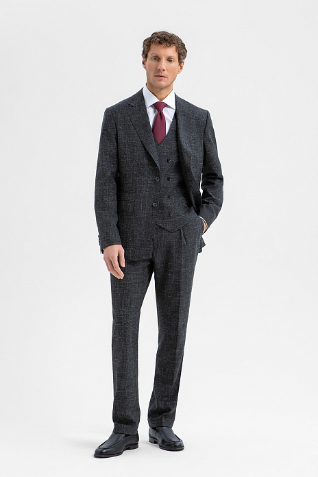 Костюм-тройка из шерсти, льна и шёлка, цвет 