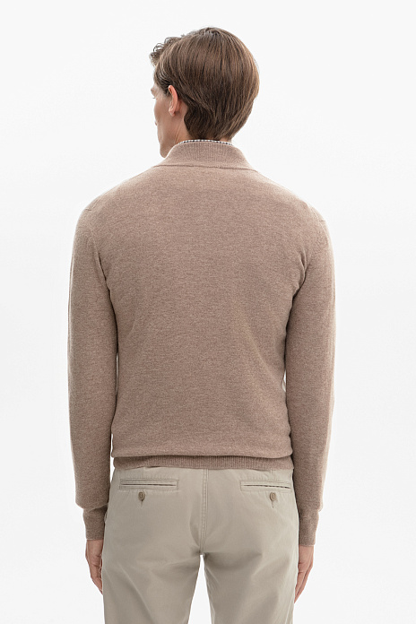 Джемпер из шерсти и кашемира, бежевый цвет, цвет Бежевый темный