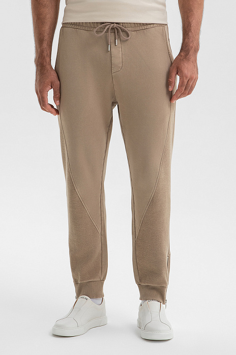 Брюки спортивные из хлопка, цвет Бежевый