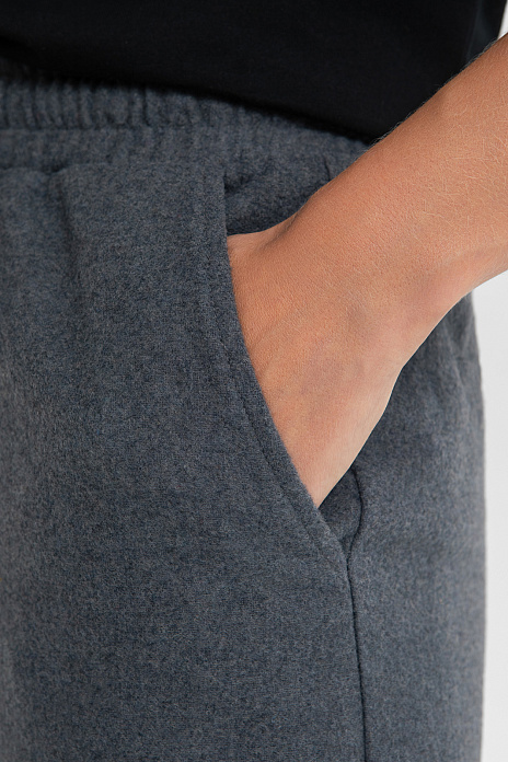 Брюки из смесовой шерсти на кулиске, цвет Антрацит