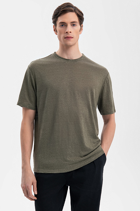 Футболка изо льна, цвет Хаки