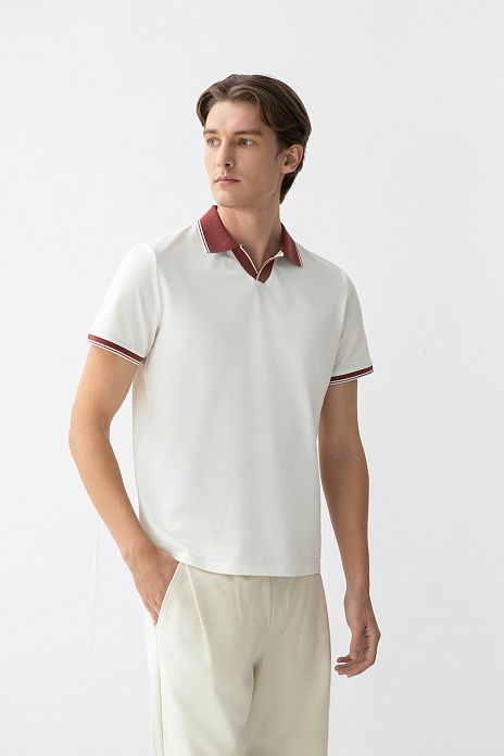 Поло из мерсеризованного хлопка, цвет Молочный