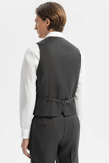 Жилет из шерсти, устойчивой к сминанию, цвет Коричневый темный