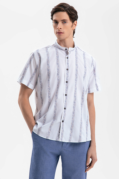 Сорочка с коротким рукавом из австрийской ткани Getzner, цвет Белый