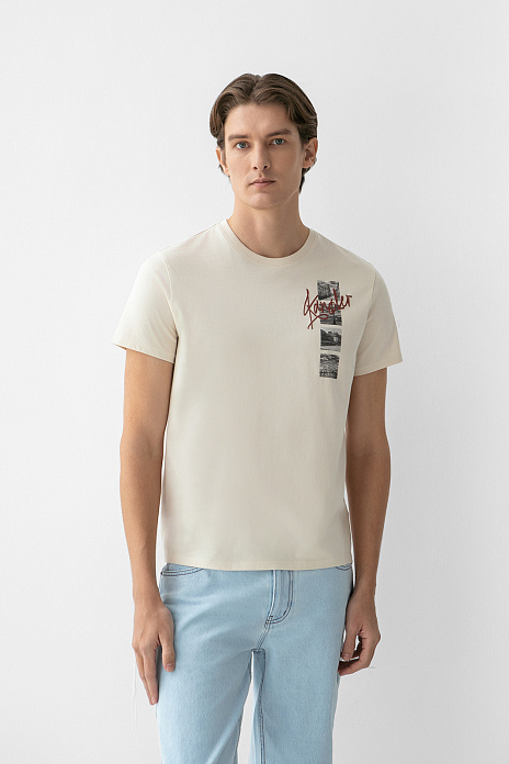 Футболка из хлопка, цвет Бежевый