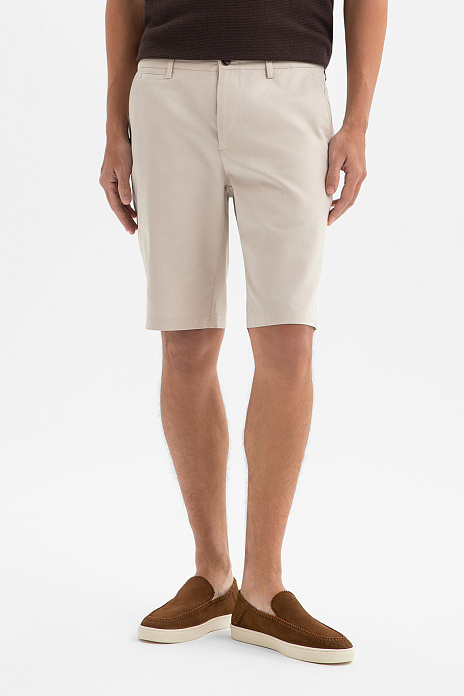 Бермуды из хлопка и тенсела, цвет Бежевый