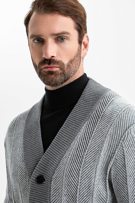 Кардиган из хлопка и кашемира, цвет Серый