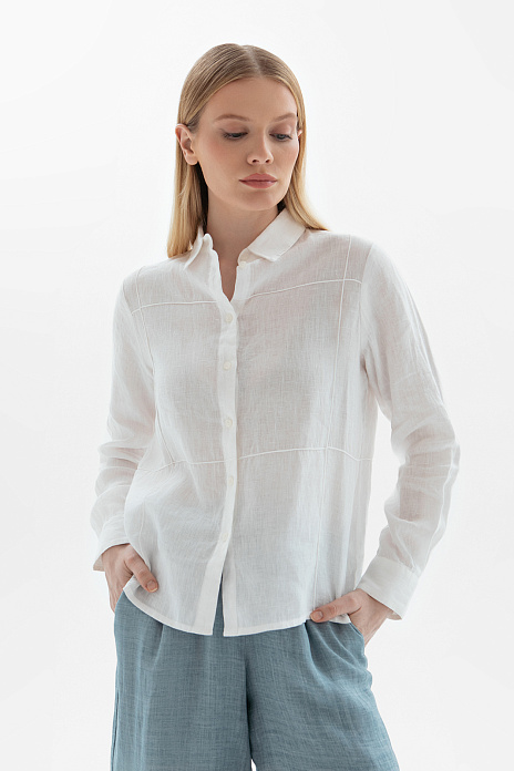 Рубашка изо льна, цвет Белый