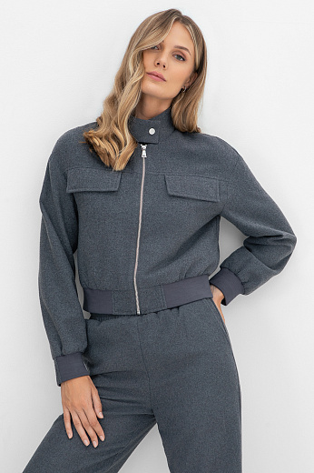 Жакет-бомбер из смесовой шерсти