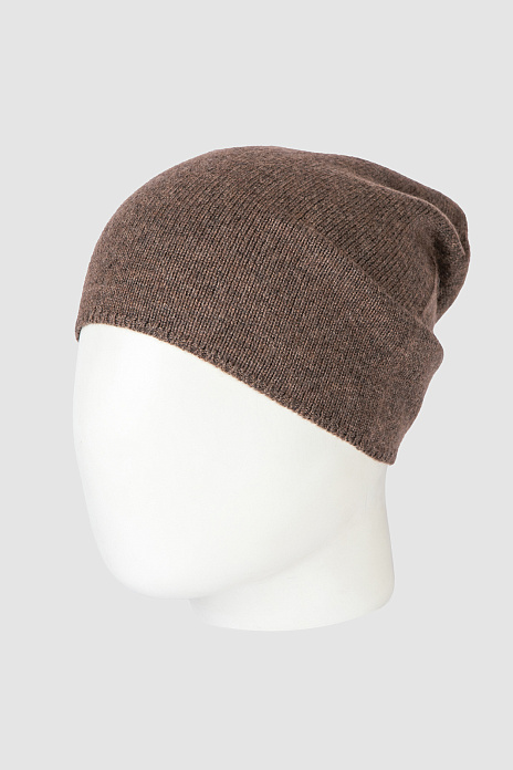 Шапка из шерсти и кашемира, цвет Коричневый меланж
